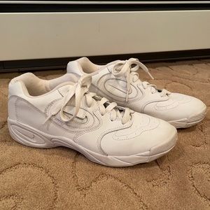 White Nike cheerleading sneakers
